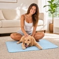 thumbnail image 4 of Ice Silk Cooling Mat for Dogs, Self-Cooling Ice Silk Dog Mat, Portable Washable Non-Slip Pet Cooling Pad for Indoor & Outdoor, Breathable Dog Cooling Blanket for Large & Small Dogs _ Blue, 4 of 7