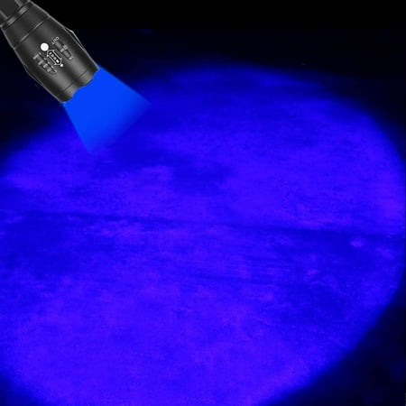 TRAHOO-Blue Light Flashlight Single Mode Zoomable Waterproof Led Blue Light for Night Deer Hunting Fishing 2 Pack
