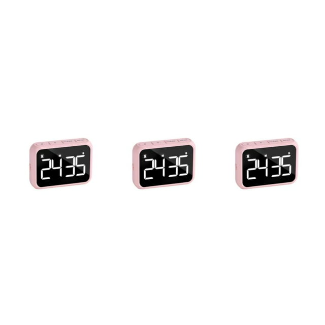 kurtrusly Petit et Portable Réveil LED - Volume Réglable Matériaux d'Application Grand Réveil Polyvalent avec Radio Rose 501 3ensemble