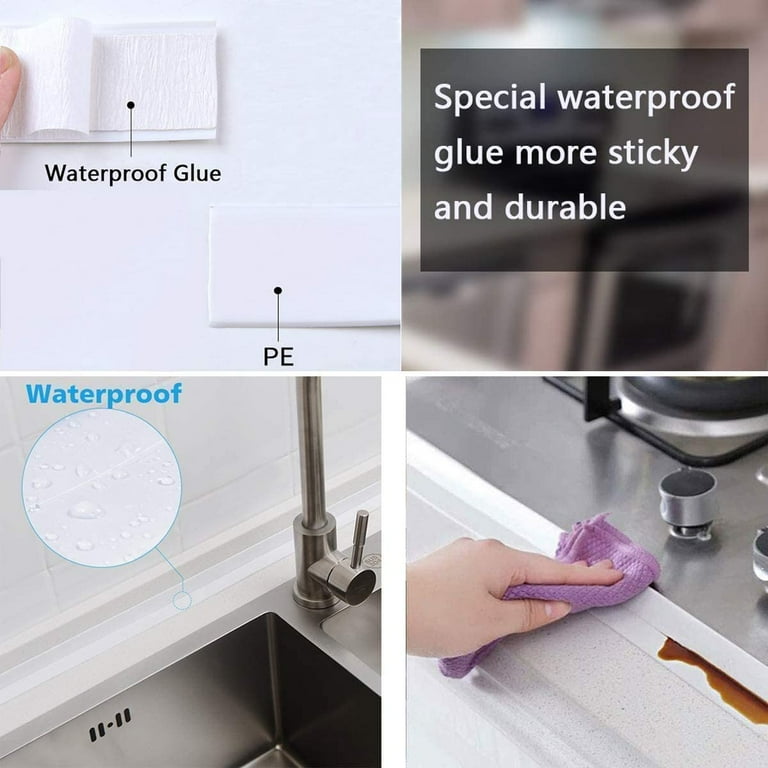 White Waterproof Caulking Tape 38mm X 3.2m Self-Adhesive Sealant Strip For Bathroom Kitchen Bathtub Sink Toilet Edges - Easy DIY Home Improvement