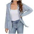 thumbnail image 2 of clear 50% off Usmixi Winter Womens Sweater Coat Knit Sweater Coat for Women Open Front Zipper Loose Stand Neck Sweater Cardigan Winter Long Sleeve Cozy Knitted Outerwear with Pocket Up to 65% off, 2 of 5