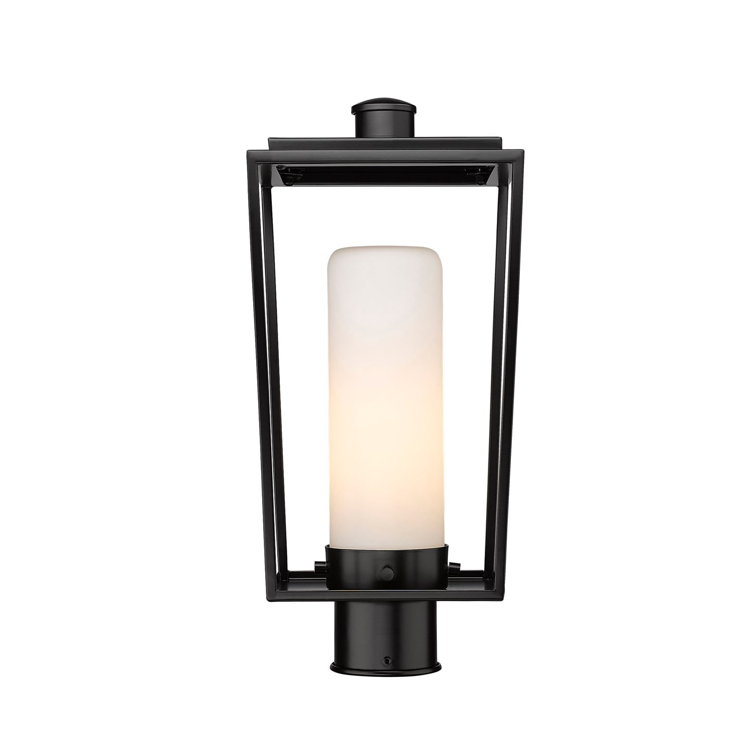 1 Light Outdoor Post Mount With Opal Glass In Modern Style-17.5 Inches Tall And 8 Inches Wide Z-Lite 595Phmr-Bk
