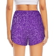 thumbnail image 4 of Goofa Glitter Purple Printed Women 2 in 1 Running Shorts,Quick Dry Athletic Workout Shorts,High Waisted Athletic Shorts with Liner Pockets-XX-Large, 4 of 9