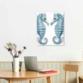 thumbnail image 2 of Nawypu  Carved Coastal Seahorses Pair Aqua Beach Sea Life Wall Art, 2 of 4