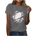 thumbnail image 2 of Lilgiuy Game Day Baseball Shirt for Women Cute Mom Softball Tee Tops Trendy Gameday Baseball Casual Short Sleeve Shirts for Game Day(Gray,M), 2 of 4