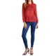 thumbnail image 2 of CAMISA MESH TRANSPARENTE DE CUELLO PUNTA PARA MUJERES INSPIRAR CHIC DE MANGA LARGA Y BOTONES EN ROJO, 2 of 6