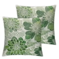 thumbnail image 2 of Acheng Sage Green Decorative Dahlia Pillow Covers Geometric Floral Elegant Gray Green White Short Plush Decor Spring Farmhouse Throw Pillows Cushion Cases for Sofa Bed,Set of 2 White, 2 of 6