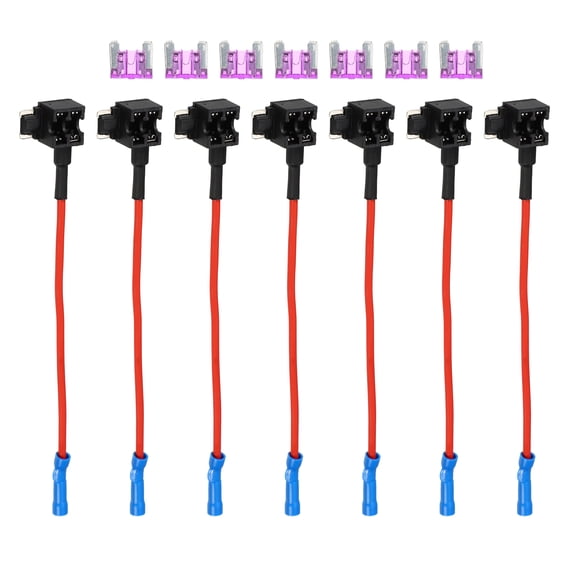 Unique Bargains 1 Set Universal 7pcs Car Fuse Tap Adapter 12V with 7pcs 3A Low Profile Mini APS Blade Type Fuse