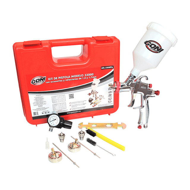 KIT De Pistola Goni Incluye Boquillas (1.3, 1.5 , 1.7) Y Accesorios