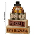 thumbnail image 2 of Thanksgiving Wooden Stack with Turkey Topper and Festive Motifs Farmhouse Dining Table Holiday Centerpiece for Seasonal Celebration, 2 of 5