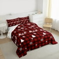 thumbnail image 3 of Homewish Buffalo Plaid Child Queen Comforter Set, Xmas Tree Reindeer Bedding Sets, Vintage Winter Christmas Reversible Bedding Comforter Set, Luxury Bedroom Decor, 3 Pieces, 3 of 8