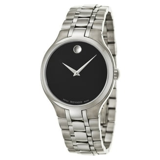 Movado Men's Two Tone Stainless Steel Watch with Black Dial, Swiss