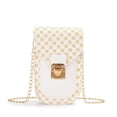thumbnail image 1 of Geometric Pattern Phone Bag, Women's Fashion Flap Chain Shoulder Bag, Stylish Faux Leather Crossbody Bag, 1 of 1