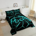 thumbnail image 4 of Erosebridal Green Video Game Bedding Twin Comforter Set,Gradient Geometry Down Comforter,Gamepad Decoration,Reversible,Lightweight,2-Piece, 4 of 8