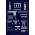 thumbnail image 2 of Buhlmann, J. 23x32 White Modern Wood Framed Museum Art Print Titled - Porch of Caryatids, Polychrome (Blueprint), 2 of 4