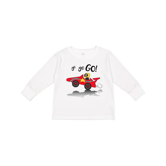 Inktastic Go Go Go Red Racing Car Boys or Girls Long Sleeve Toddler T-Shirt