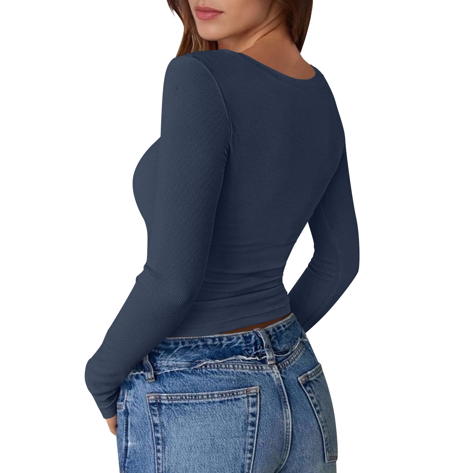 Pull Homme Bleu Manches Longues Col Rond Slim Fit Élastiqué CF070720