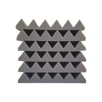 Bookishbunny 6 Pks 12 x 12 x 2" Acoustic Foam Panels Wall Record Studio Soundproofing Damping Fire Resistant Gray