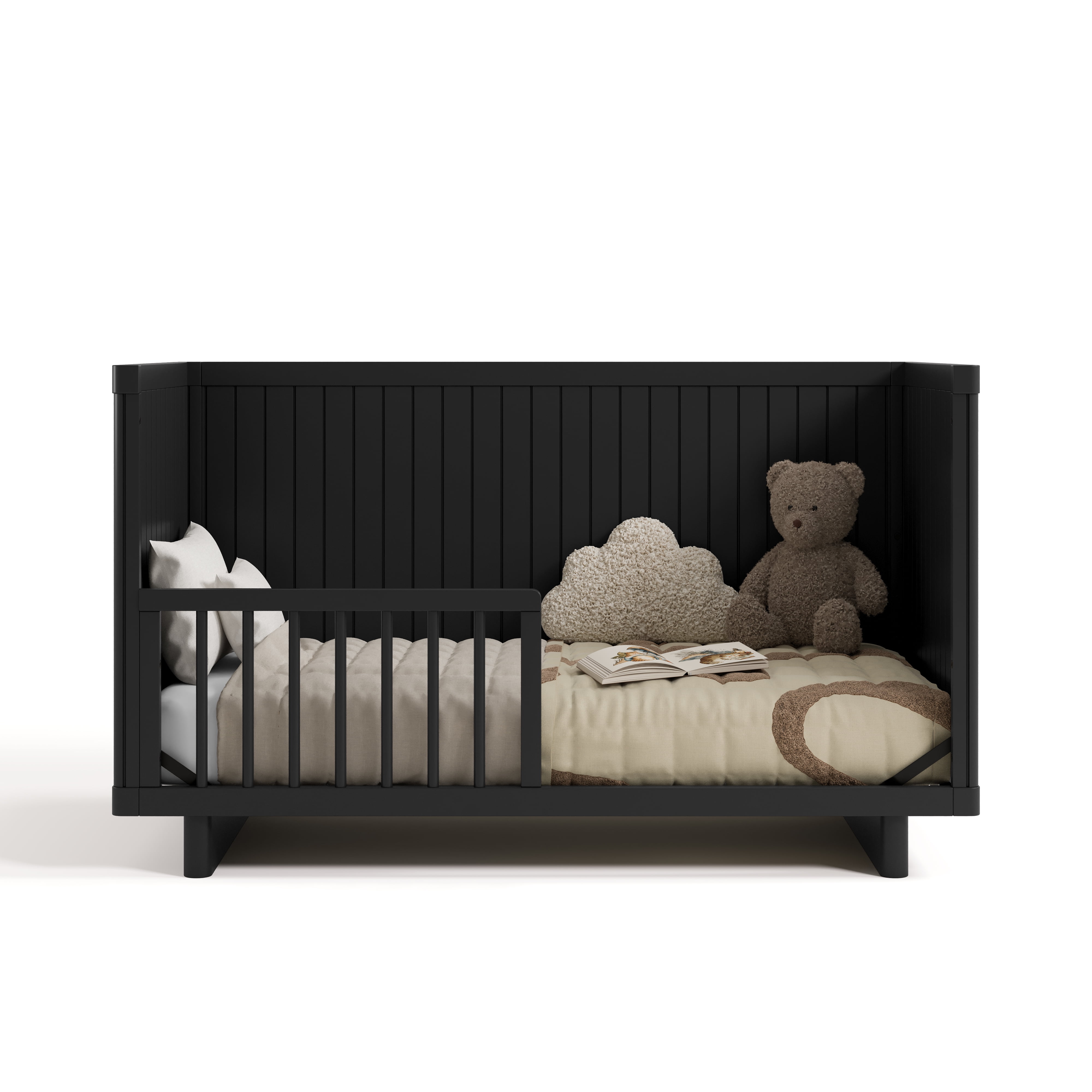 Art of Nursery by Storkcraft Kyoto Deluxe Convertible Crib with Bonus Toddler Guardrail, Black