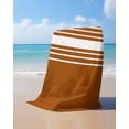 thumbnail image 4 of Burnt Orange White Stripe Beach Towels Oversized Super Absorbent, Modern Rustic Vertical Striped Lightweight Bath Towel Quick Dry Sets For Bathroom/Pool/Rv Camping/Beach Play/Gym Room/Picnic 30"x60", 4 of 8