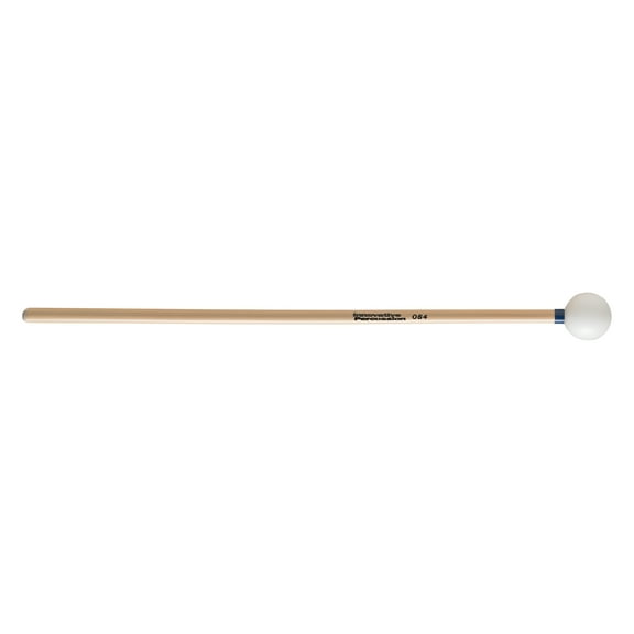 Innovative Percussion OS4 Orchestral Series Full Forte 1 1/8" White Xylophone & Glockenspiel Mallets w/ Rattan Handles & Blue Stripe
