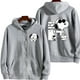thumbnail image 2 of Snoopy-Sudadera con capucha y cremallera para hombre y mujer, chaqueta de dibujos animados de Anime, de gran tamaño, color gris, a la moda, para primavera y otoño, novedad de 2024, 2 of 5