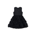 thumbnail image 5 of Kensie Girl Rosette Reverse Border Black Dress, Sizes 4-16, 5 of 5