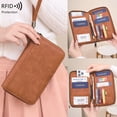 thumbnail image 3 of RFID Blocking Multi-functional Document Organizer with Long Zipper - PU Leather Travel Wallet featuring 2 Bill Compartments, 4 Card Slots, Coin Pocket, Photo Holder, SIM & Pen Slots, and Ticket, 3 of 6