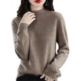 thumbnail image 1 of CashmereSweaterForWomen100%CashmereLightweightLongSleeveCrewNeckKnittedSweater, 1 of 4