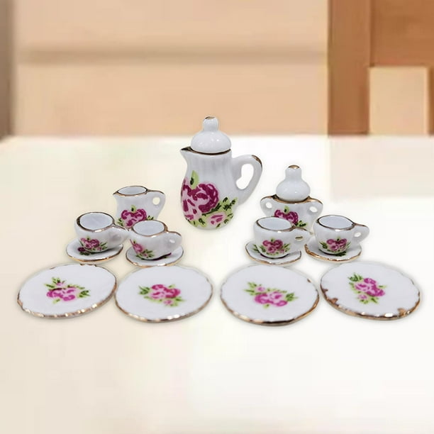 Taza de Té de en Miniatura Hugo Casa de Muñecas a Escala 1:12 Artículos de Comedor de Simulación