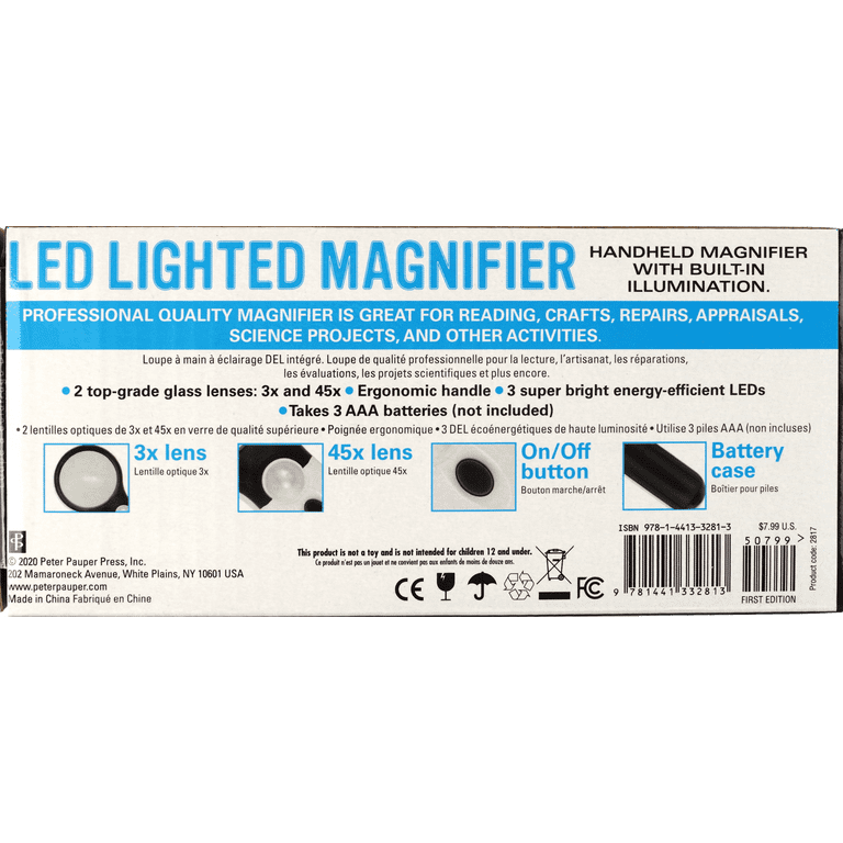Handheld LED Lighted Magnifier – Peter Pauper Press