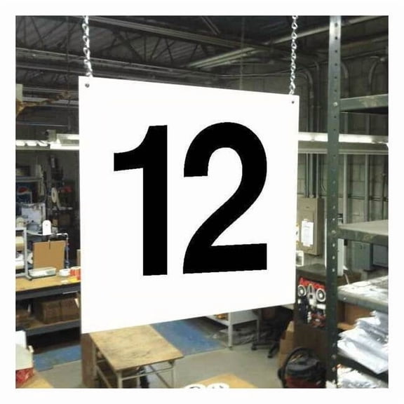 Hanging Aisle Sign, 12 in Height, 12 in Width, PVC Board HPS-FS1212-12