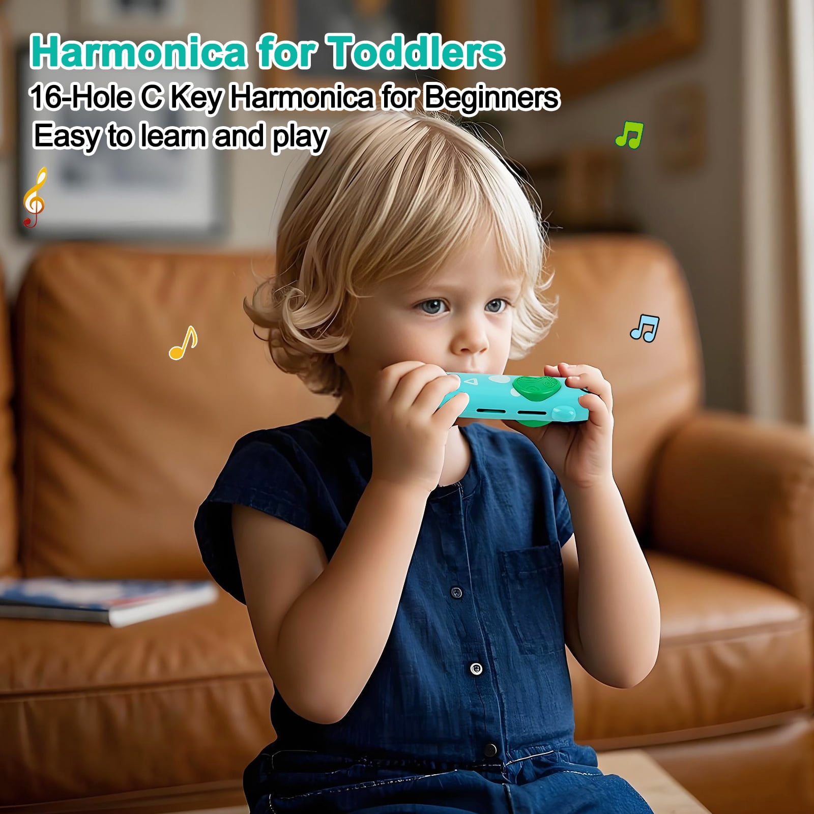 3PCS Toddler Musical Instruments Toy Set, Trumpet, Harmonica, Recorder Flute for Kids, Musical Toys for Children Boys Girls Ages 3+