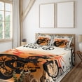 thumbnail image 2 of Ambesonne Orange Black Fitted & Top Sheet Set with Shams, Freedom Theme Sign, Black Orange Cream, 2 of 7