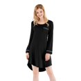 thumbnail image 3 of XBASW Women's Nightgown Long Sleeve Nightshirt Crewneck Sleepwear Loose Pajama Dress Spring Summer Loungewear S-XXL, 3 of 9