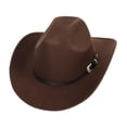 thumbnail image 2 of Sombrero de vaquero occidental, sombrero clásico versátil para disfraz, sombrero protector solar, sombrero de jazz para Estilo A Café, 2 of 9