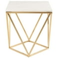 thumbnail image 3 of Home Square Jasmine Square Marble Top End Table in Gold and White - Set of 2, 3 of 3