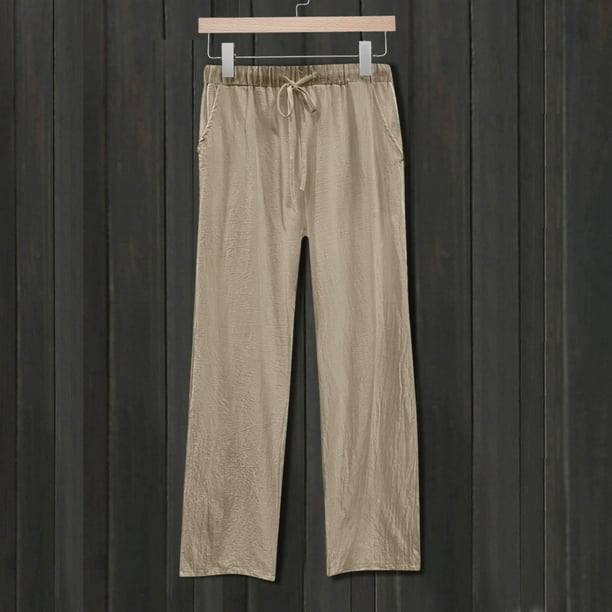 WILLBEST Pantalones Casuales Cómodos para Mujer, Pantalones de Entrenamiento Diarios con Cintura Elástica, Pantalones Largos Holgados y Sólidos con Bolsillos para Uso Diario. Grande