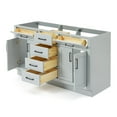 thumbnail image 5 of Ariel Hepburn 60 In. Double Sink Base Cabinet In Grey, 5 of 10