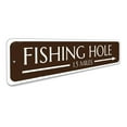 thumbnail image 3 of Fishing Hole Arrow Novelty Sign, Metal Wall Decor - 4x18 inches, 3 of 4