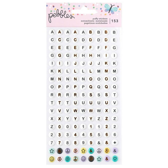 Pebbles Cool Girl Puffy Stickers 153/Pkg-Alpha