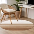 thumbnail image 4 of Round Rugs 4Ft, Brown White Ombre Round Area Rug Washable Indoor Throw Carpet, Vintage Farmhouse Abstract Striped Soft Non Slip Circle Rug for Kitchen Nursery Room Home Decor Aesthetic, 4 of 8
