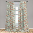 thumbnail image 5 of Ambesonne Underwater Curtains, Ocean Animal Whales, Pair of 28"x84", Salmon Coconut Turquoise, 5 of 5