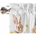 thumbnail image 5 of Tier Curtains 36 Inch Length, Spring Easter Bunny Cute Rabbits Wildflowers Rod Pocket Short Kitchen Curtains 2 Panels, Farmhouse Window Treatment Tiers for Cafe Bathroom, 27.5”x36”, 5 of 5