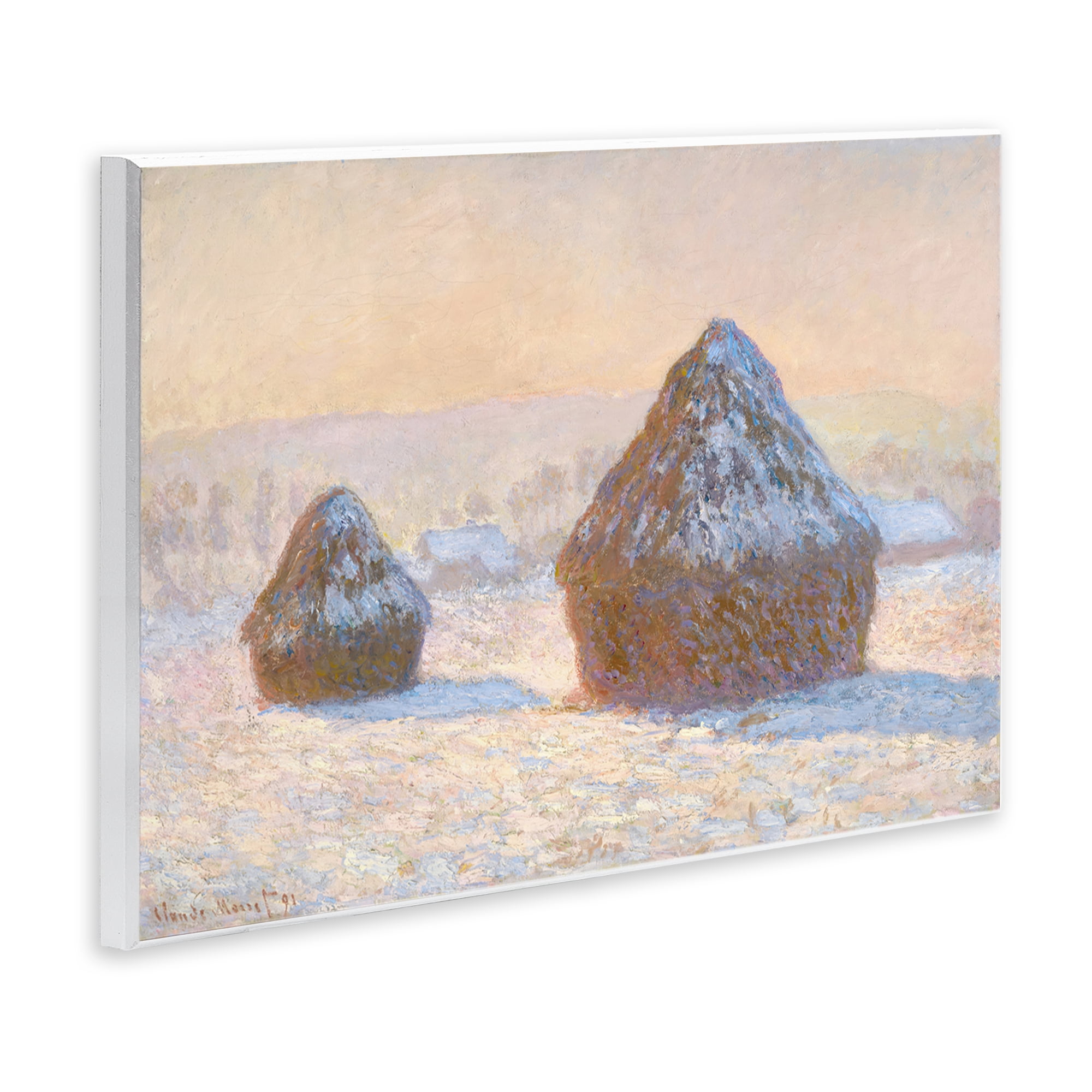 Stupell Industries Classic Monet Wheatstacks Landscape & Nature Painting Unframed Art Print Wall Art, 19 x 13