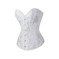 thumbnail image 4 of Kilaqueen Womens Vintage Jacquard Overbust Corset Top Bustier Bodice Steampunk Satin Steel Boned Waist Cincher Body Shaper Sexy Push Up Corset Shapewear, 4 of 5