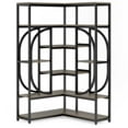 thumbnail image 3 of Topcobe 7-Shelf Corner Bookshelf, L-Shaped Bookcase Display Rack, Indoor Furniture, Modern Furniture for Living Room, Gray, 3 of 3