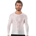 thumbnail image 1 of Jhaoyu Men's Glossy Long Sleeve Compression Shirts Athletic Workout Sports Rash Guard Undershirt White M, 1 of 6