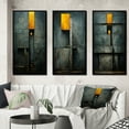 thumbnail image 1 of Designart "Vintage Wisdom Minimal Orange" Modern Geometric Framed Wall Art Set Of 3 - Gold Abstract Geometric Frame Gallery Wall Set For Home Decor, 1 of 6