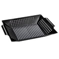 thumbnail image 2 of Cesta para parrilla de verduras, rejilla cuadrada de acero inoxidable para barbacoa, accesorios para barbacoa, Wok, para asar verduras, pescado, Kabob, no pegajoso Cola Cesta de verduras para parrilla, 2 of 8
